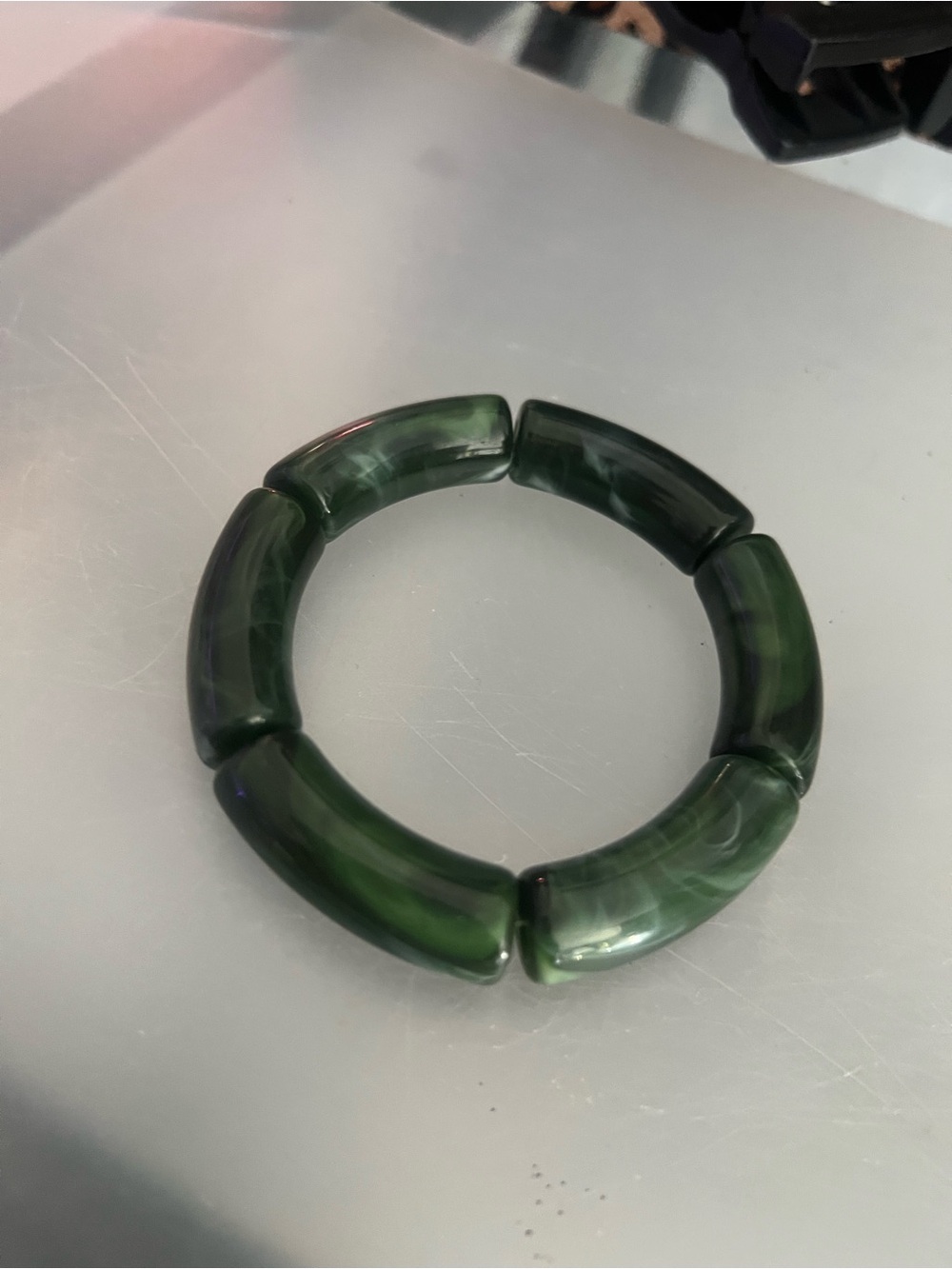 Green Resin Stretch Bracelet - Women Jewelry